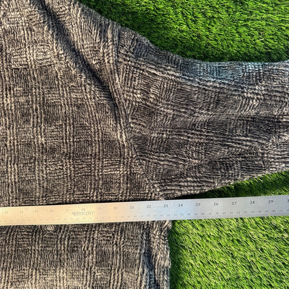 Tommy Hilfiger Golf Mens Large Vintage Plaid Fleece Quarter Zip Pullover Gray - Picture 4 of 5